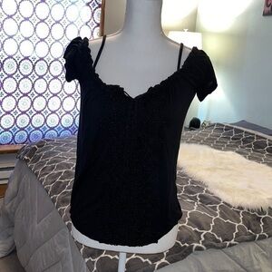 Ultra flirt women size small cold shoulder black blouse